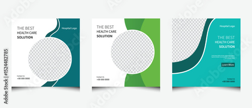 healthcare and medical service flyer set with clean design
