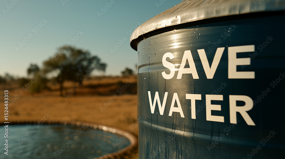 Naklejka premium Water tank with