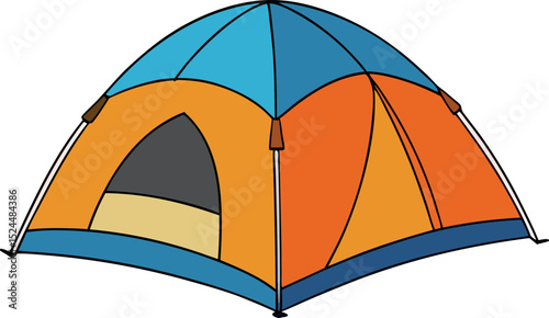 Tourist tent isolated on a white background