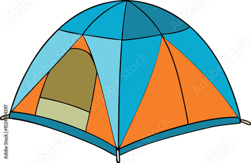 Tourist tent isolated on a white background