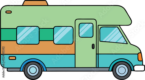 motorhome rv vector illustration
