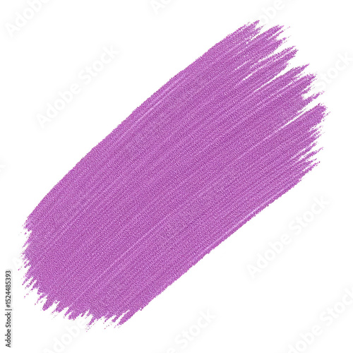 Vibrant purple brushstroke on transparent background, showcasing textured and artistic paint effect. Perfect for creative design projects and digital art compositions