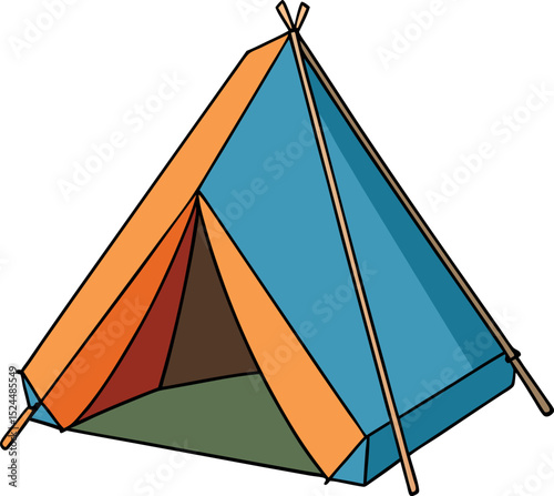 Tourist tent isolated on a white background