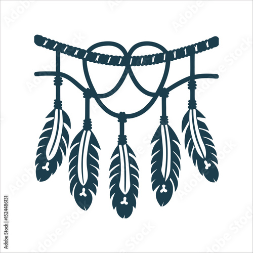Witch's Ladder: Braided Cord with Feathers and Bones