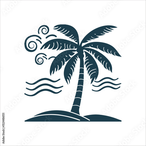 Sacred Ash and Palm Wind Spiral Vector EPS
