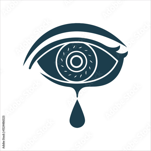 Odin's Eye Sacrifice: Single Eye with Tear Vector