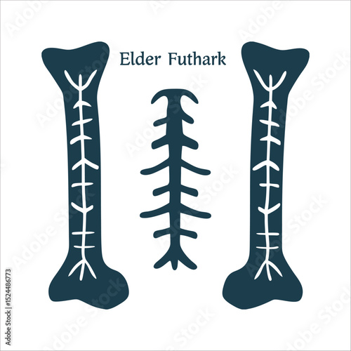 Elder Futhark Runes Carved into Bone