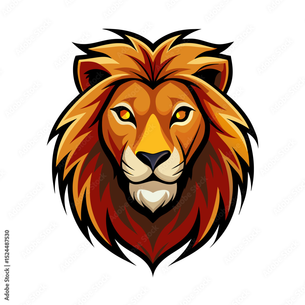 Fototapeta premium lion head logo icon lion face vector illustration