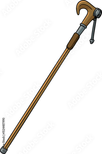 Trekking Poles Icon – Hiking Gear Illustration

