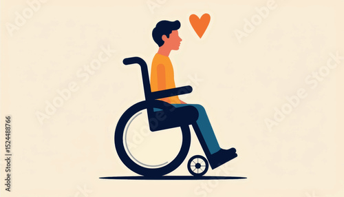 Wheelchair user expressing love at Pride event, inclusivity and joy