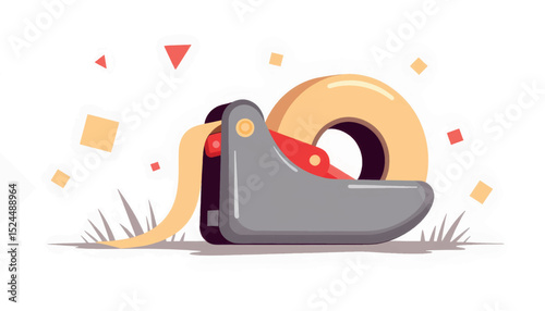 Minimalist packing tape dispenser in geometric design, functional decor