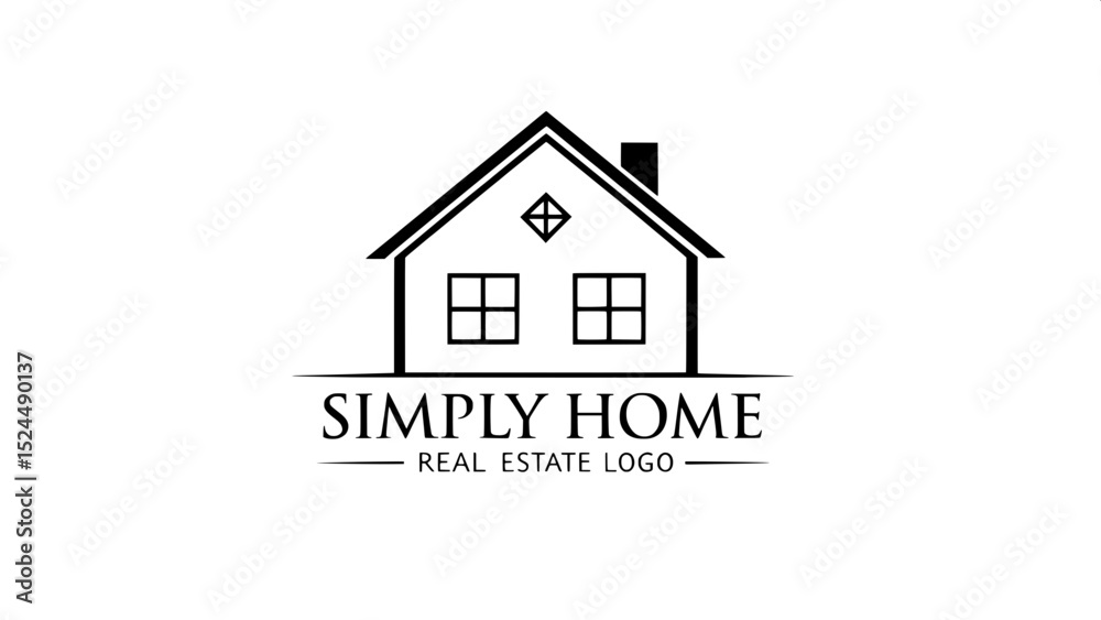 A minimalist logo with one central geometric house, flanked by two faint outlines of smaller houses. The main house has a black outline and a single square window divided into four panes. The words “S A minimalist logo with one central geometric house, flanked by two faint outlines of smaller houses. The main house has a black outline and a single square window divided into four panes. The words “S
