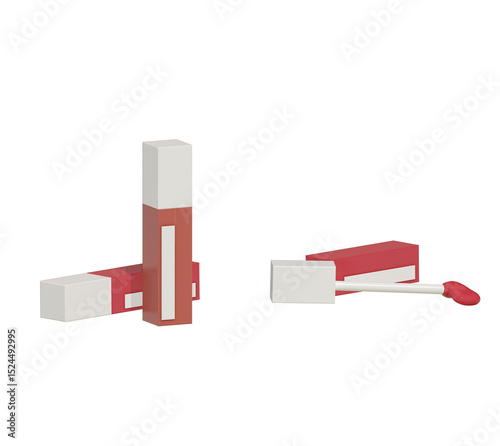 pink cherry candy of lip, cosmetic makeup product mockup. 3D render