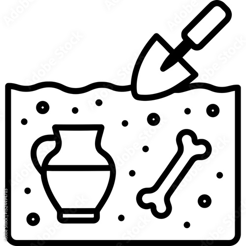 Soil profile with archaeological finds