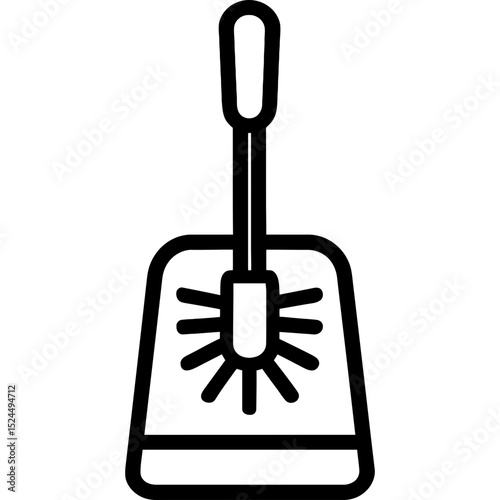Minimalist toilet brush vector icon