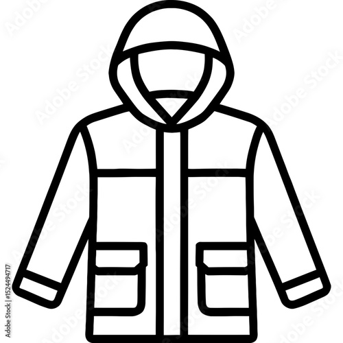 Minimal vector icon of sailing raincoat