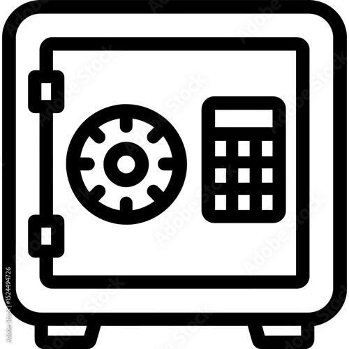 Minimalist safe vault vector icon