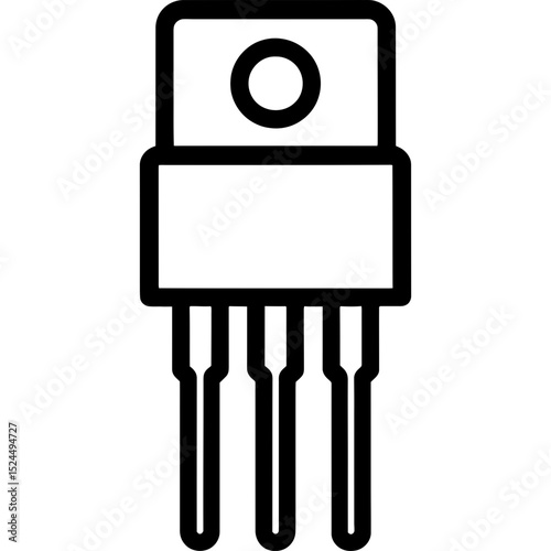 Minimalist transistor vector icon