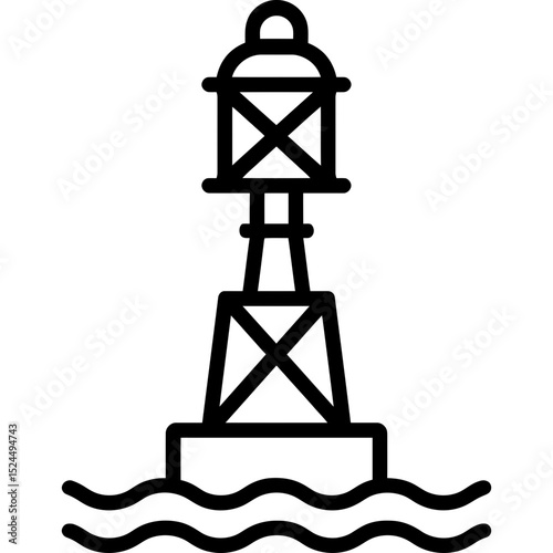 Minimalist navigation beacon icon design