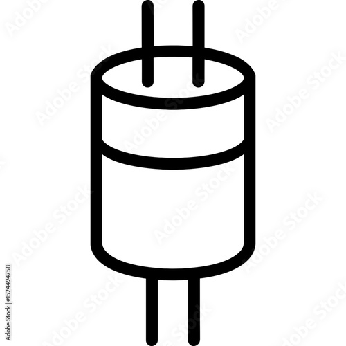 Capacitor icon in minimal vector style
