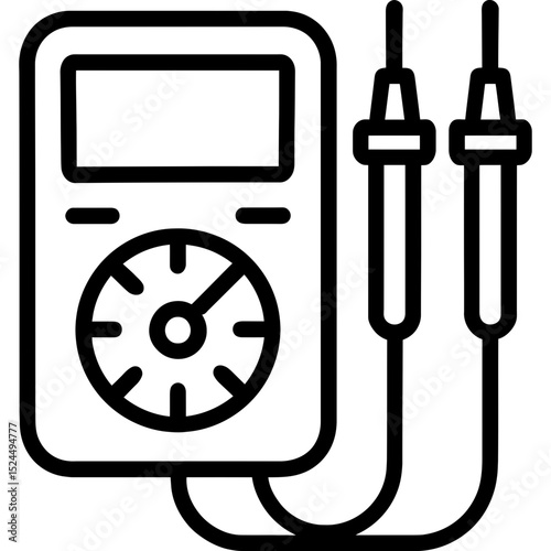 Clean vector icon of a multimeter with clear elements