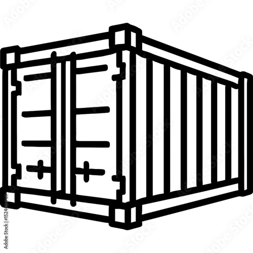 Minimalist shipping container outline
