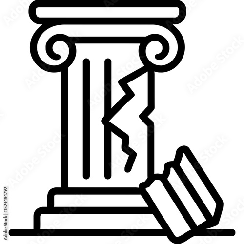 Outline of Ruined Temple Column