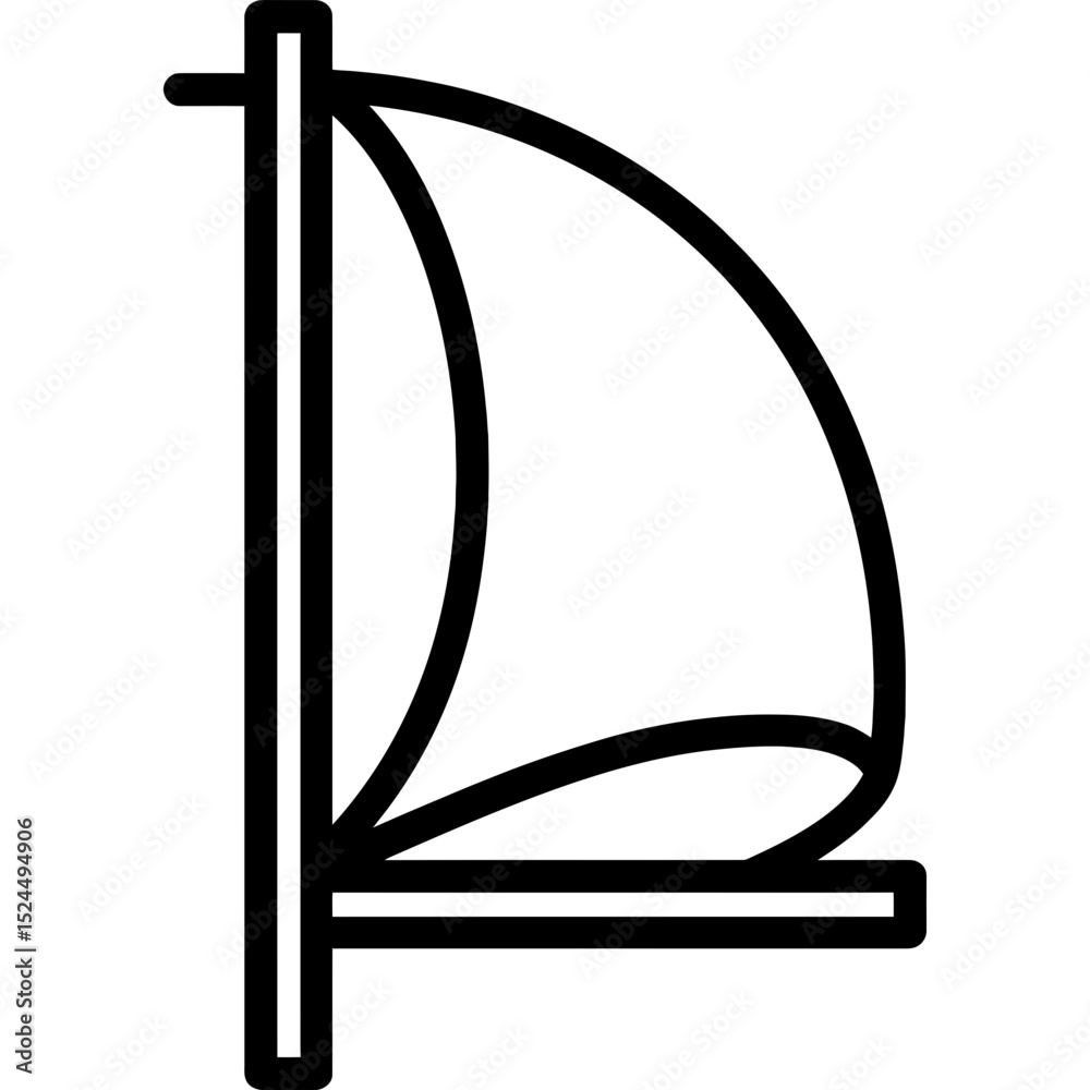 Minimalist furling sail icon design Minimalist furling sail icon design
