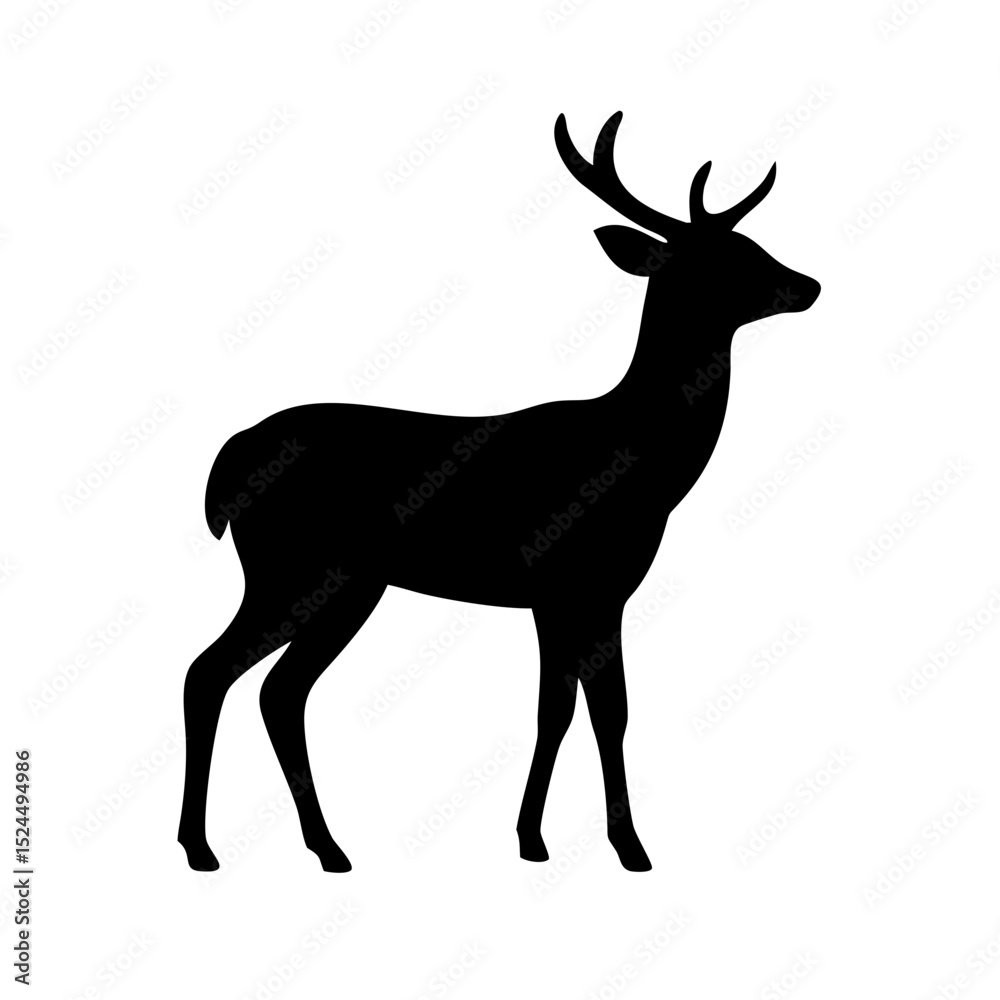 Obraz premium Single Deer Vector Graphic