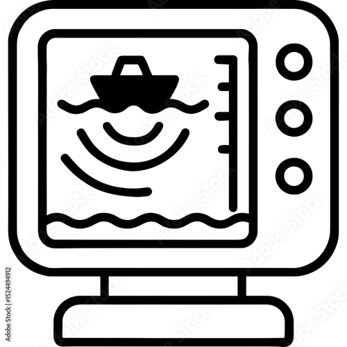 Minimalist depth sounder icon design