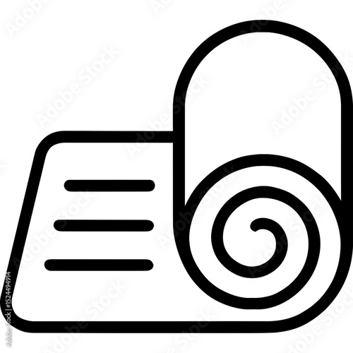 Minimal vector icon of a yoga mat