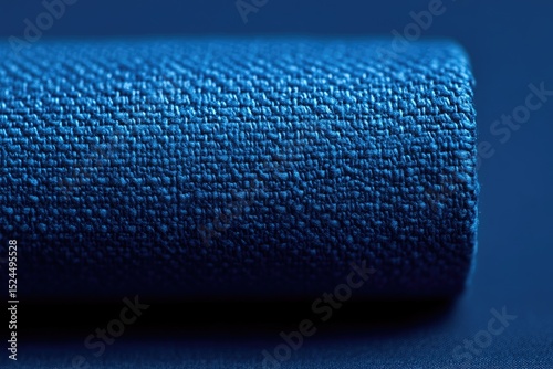 Close-up of tightly rolled, dark blue fabric