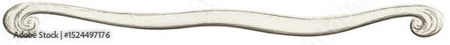 Elegant, curved, off-white molding with scrolled ends
