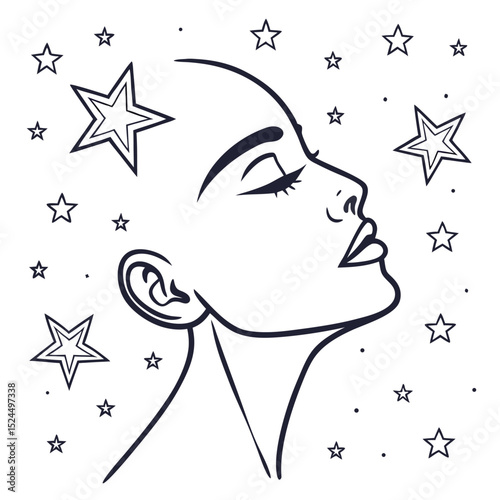 girl with a star