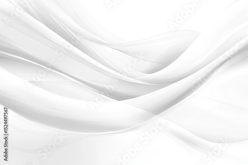 Elegant, flowing grayscale curves on white background
