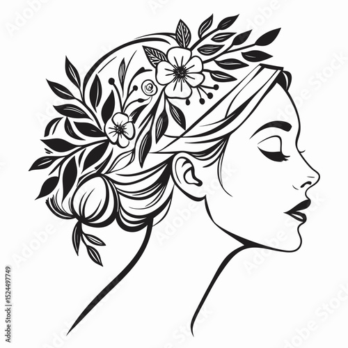 woman with flowers