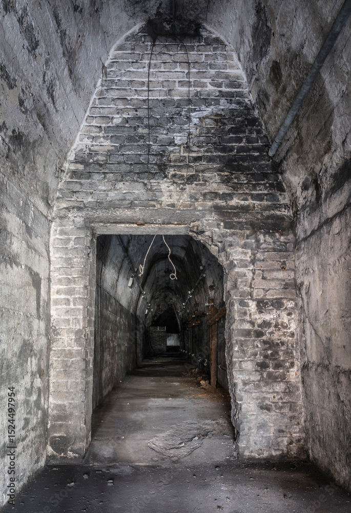 Obraz premium tunnel in a historic steelworks factory