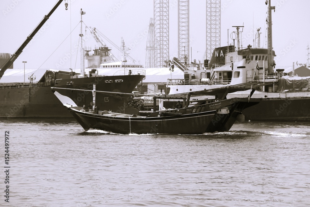 Naklejka premium Fishing boat in the harbor