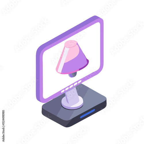 3D lamp illustration with soft shadows in modern digital style  