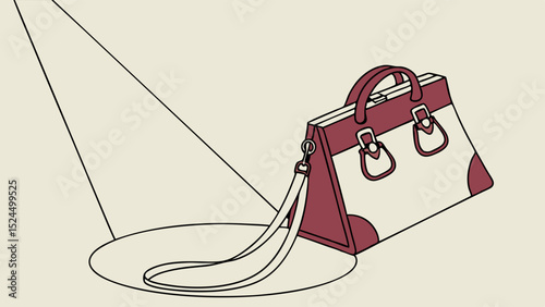 Stylish Maroon and Cream Handbag Falling into Hole