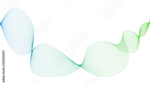 Tittel	
Vector curvy abstract line art wavy flowing dynamic colorful lines white background in concept music or sound, wave, wind, information flow	
