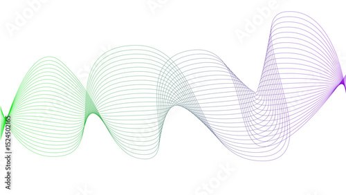 Tittel	
Vector curvy abstract line art wavy flowing dynamic colorful lines white background in concept music or sound, wave, wind, information flow	
