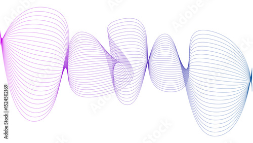Tittel	
Vector curvy abstract line art wavy flowing dynamic colorful lines white background in concept music or sound, wave, wind, information flow	
