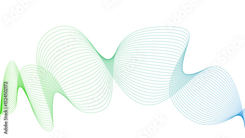 Tittel	
Vector curvy abstract line art wavy flowing dynamic colorful lines white background in concept music or sound, wave, wind, information flow	
