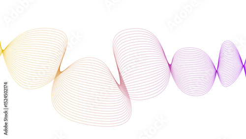 Tittel	
Vector curvy abstract line art wavy flowing dynamic colorful lines white background in concept music or sound, wave, wind, information flow	

