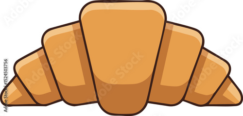 Croissant bakery pastry breakfast food vector illustration in simple style 