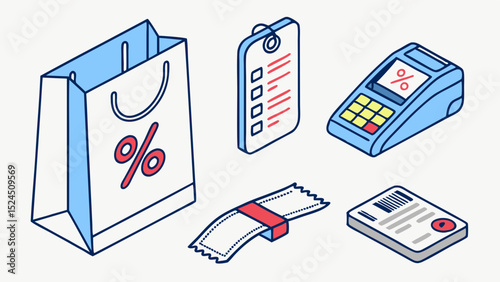 Shopping, Retail, and Point of Sale (POS) System Illustrations