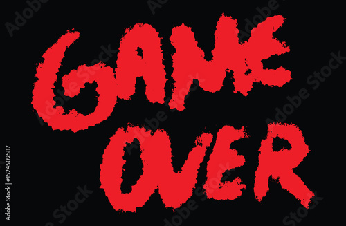 Wallpaper Mural Game over text effect with grunge red paint on black background Torontodigital.ca