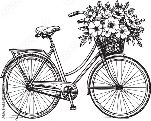 vintage bicycle with flowers