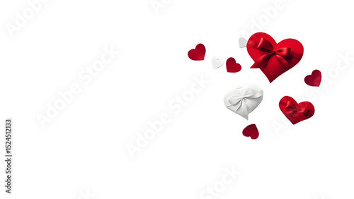 Romantic 3D Heart Card Template: Elegant Red and White Love-Themed Backgrounds for Valentine's, Anniversaries, and Celebrations. photo